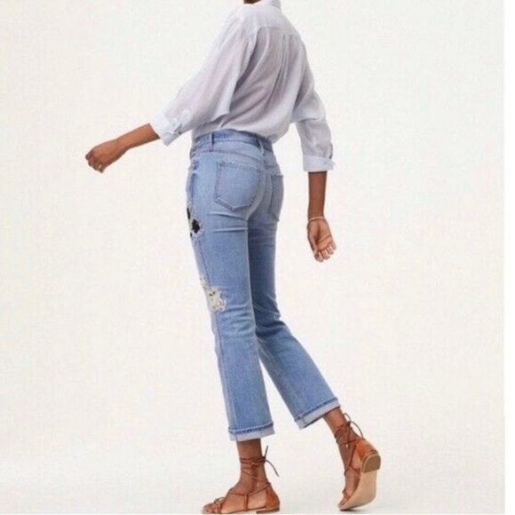 LOFT Vintage Straight Embroidered Denim Jeans NWT - Picture 2 of 9